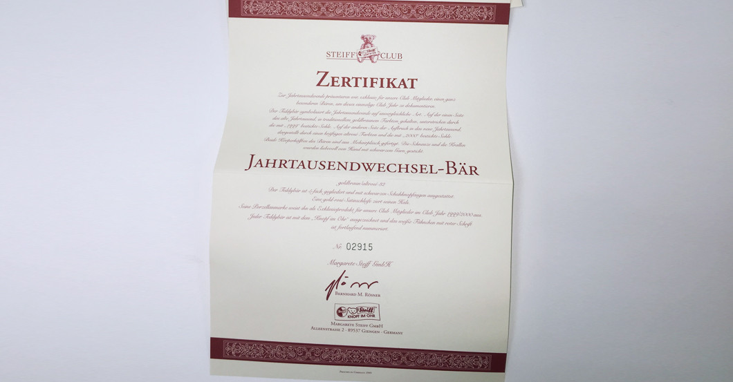 Steiff Jahrtausendwechsel   Steiff Jahrtausendwechsel