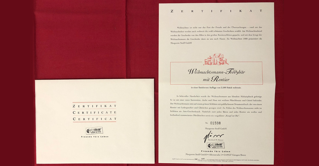 Steiff Teddy mit Rentier   Steiff Teddy mit Rentier