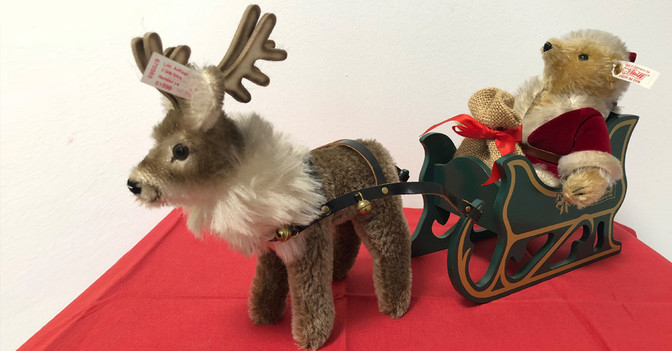 Steiff Teddy mit Rentier   Steiff Teddy mit Rentier
