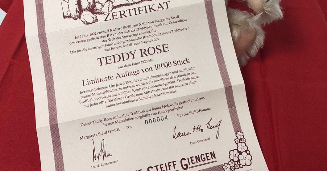  Steiff Teddy rose 
