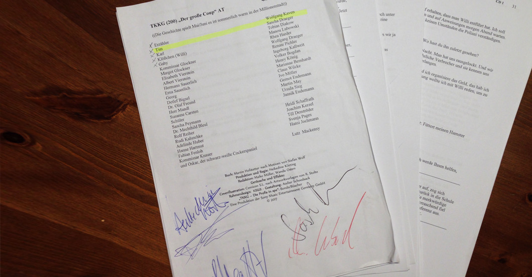  TKKG Drehbuch signiert 