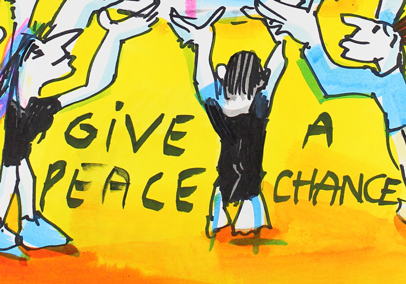 original signiert Top Klappkarte UNICEF give peace a chance UDO LINDENBERG 