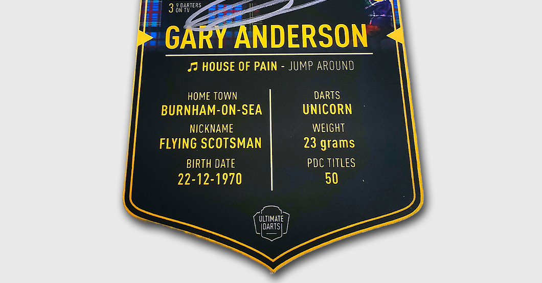 WH Anderson Darts Card   WH Anderson Darts Card