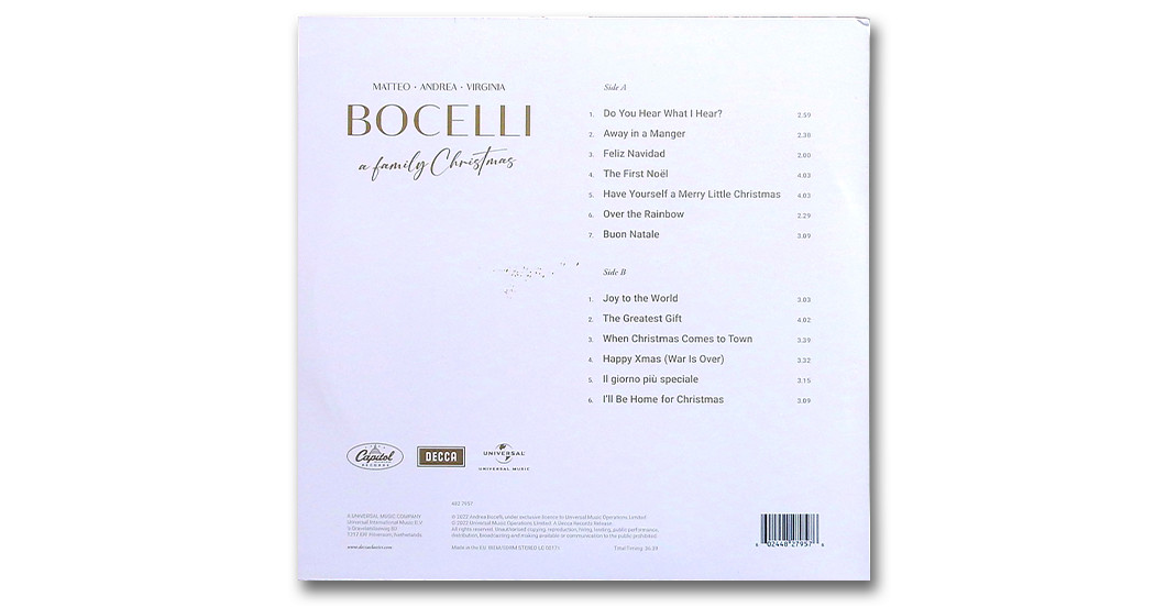 WH Familie Bocelli LP   WH Familie Bocelli LP