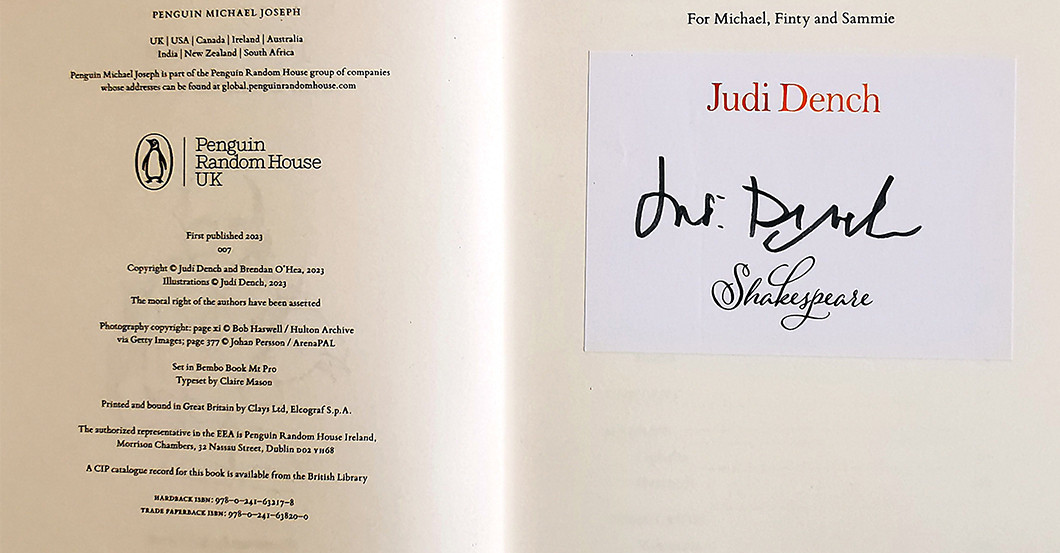 WH Judi Dench Buch   WH Judi Dench Buch