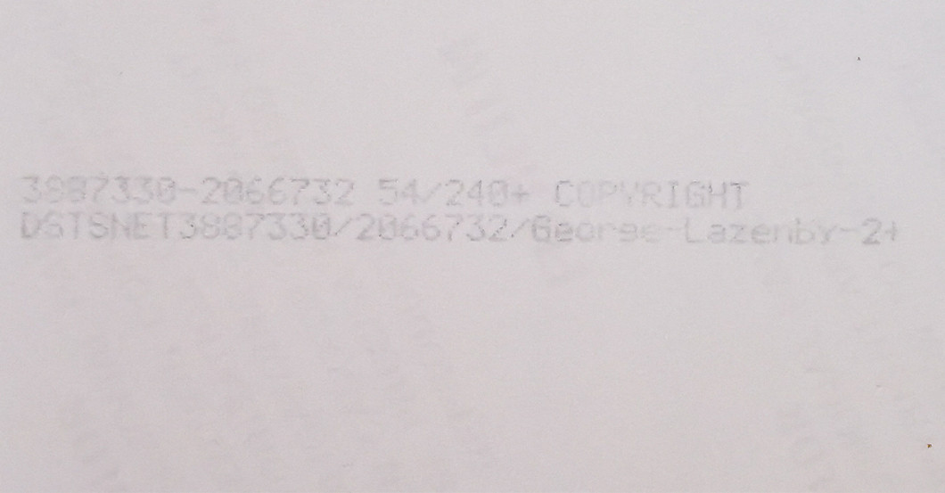 WH Lazenby 007 Porträt   WH Lazenby 007 Porträt