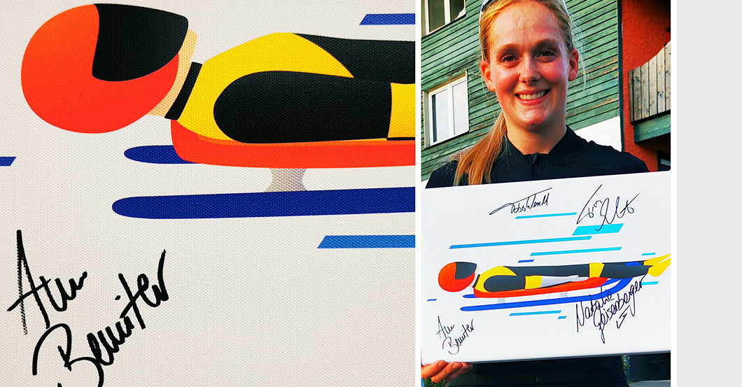 WH Rennrodel Leinwand   WH Rennrodel Leinwand