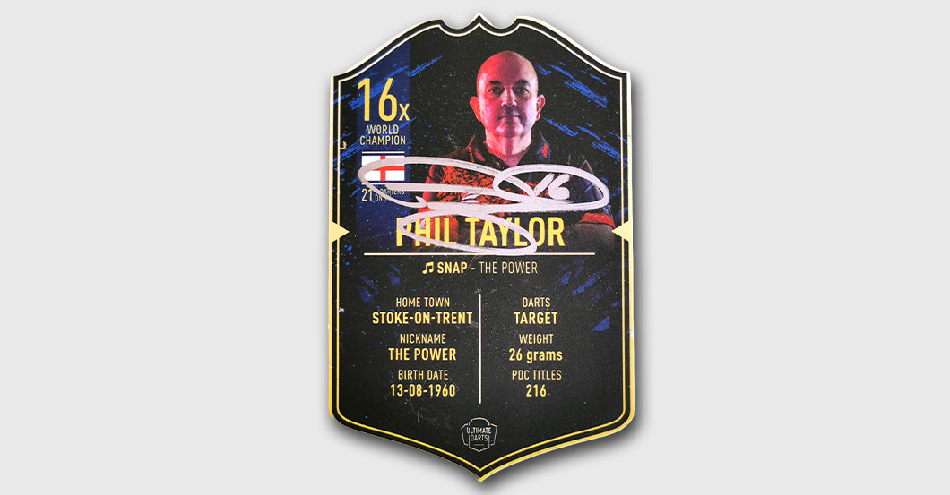 WH Taylor Darts Card   WH Taylor Darts Card