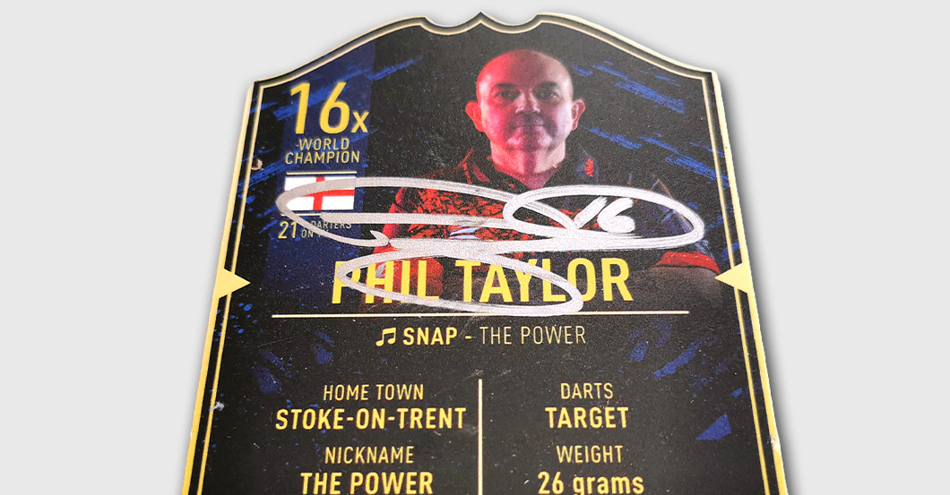 WH Taylor Darts Card   WH Taylor Darts Card