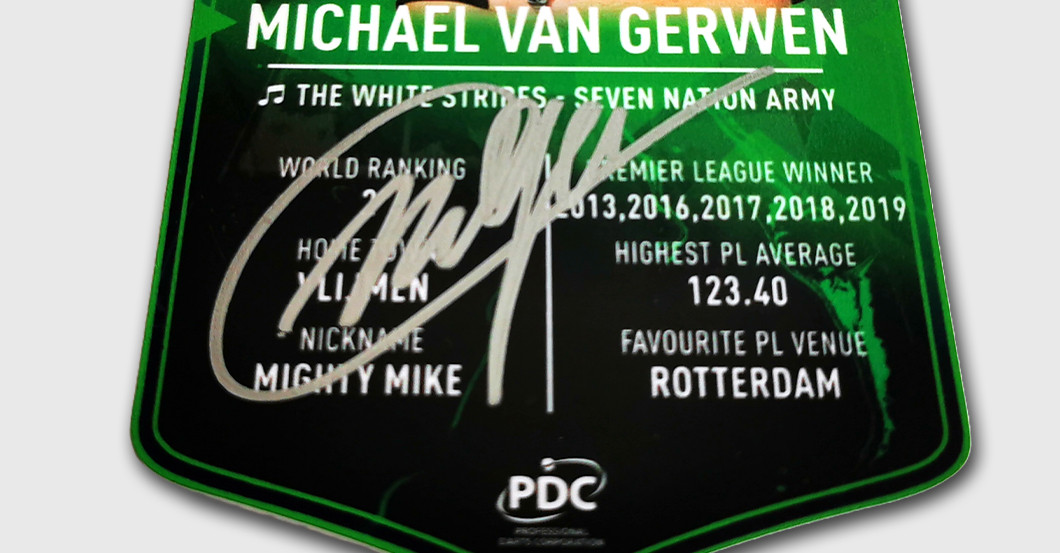 WH van Gerwen Darts Card   WH van Gerwen Darts Card