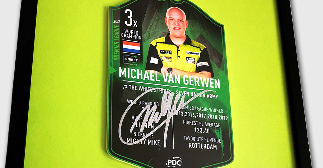 WH van Gerwen Darts Card   WH van Gerwen Darts Card