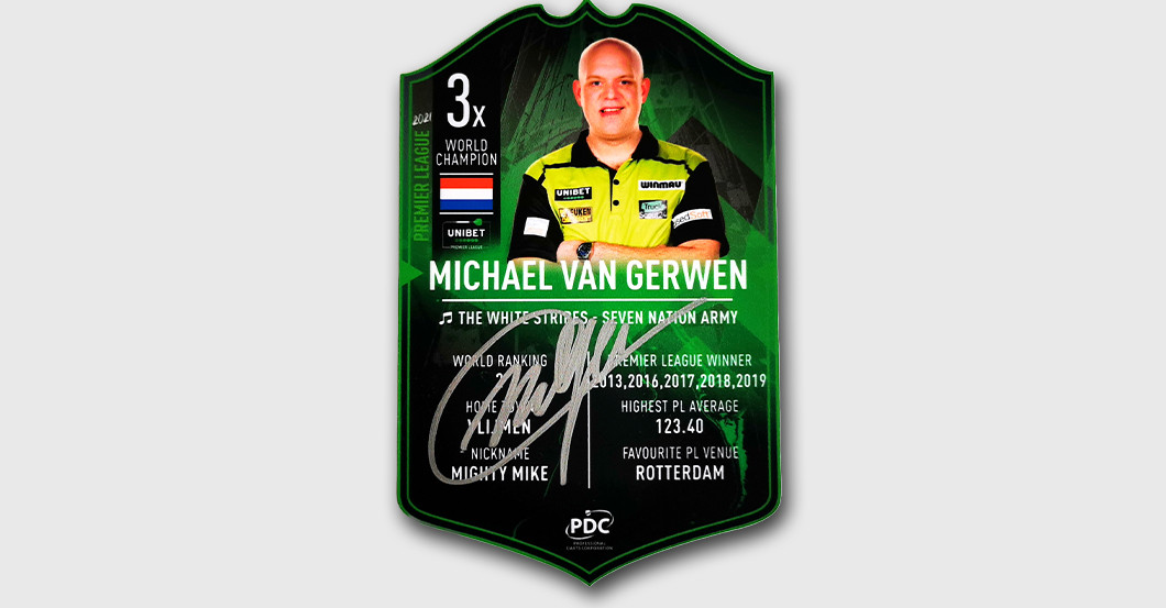 WH van Gerwen Darts Card   WH van Gerwen Darts Card