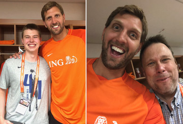 With Dirk Nowitzki in the dressing room! With Dirk Nowitzki in the dressing room!