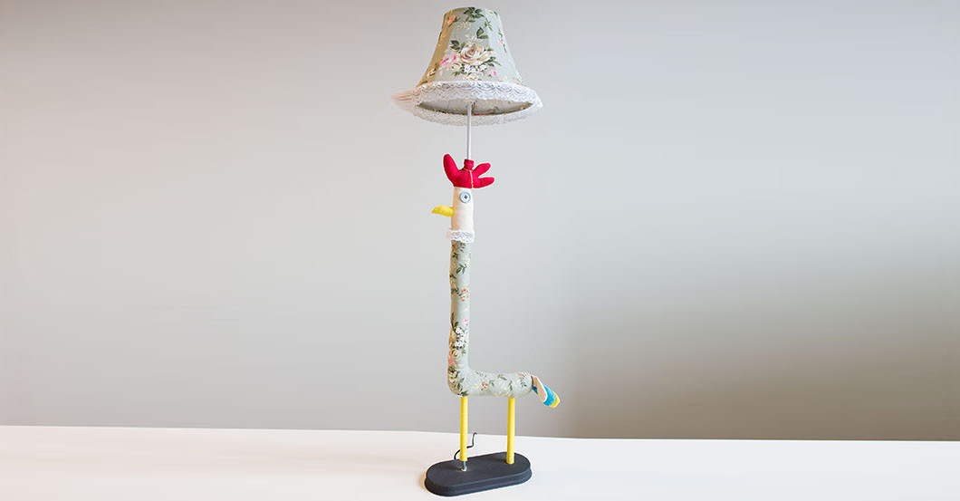  Hahn Lampe Kissen Plaid 