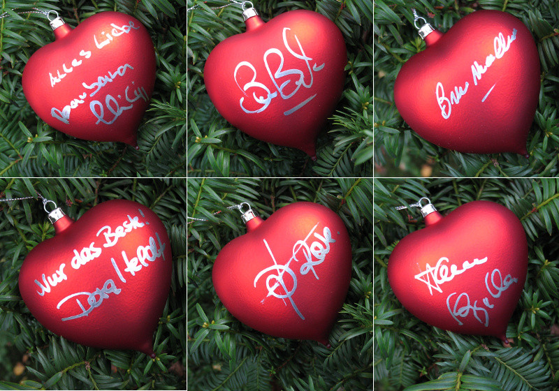 Signiert von: Barbara Philipp, Boris Becker, Bruno Maccallini, Dora Heldt, Frank Rosin, Hanna Schygulla