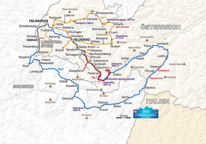 Streckenverlauf bei der Silvretta Classic 2013