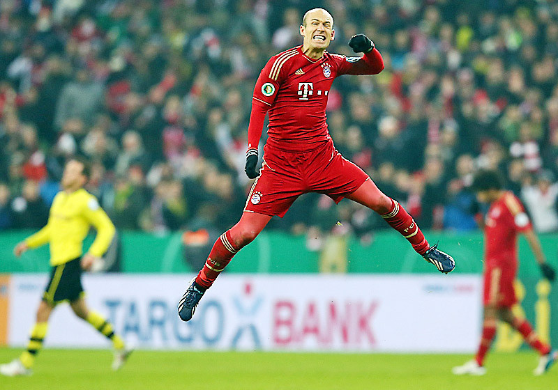 Arjen Robben gegen Borussia Dortmund im Siegesrausch