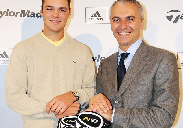 Irek Myskow mit Golfprofi Kaymer bei einem Golfturnier