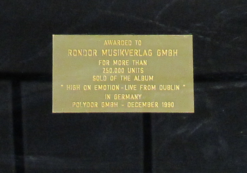  Chris de Burgh Goldplatte 