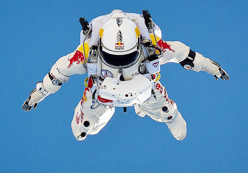 Baumgartner bei seinem spektakulären Überschallsprung