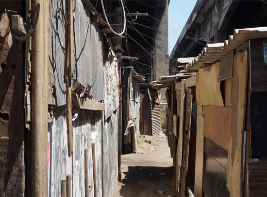 Baracken in der Favela