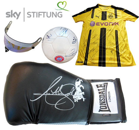 Zum Bundesliga-Finale: Einzigartige Sammlerstücke zugunsten der Sky Stiftung  Zum Bundesliga-Finale: Einzigartige Sammlerstücke zugunsten der Sky Stiftung