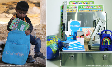 The mobile classrooms are a great help for Syrian children