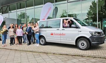 The orchestra with their new vehicle